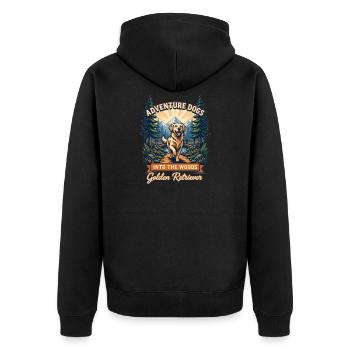 Chiens d’aventure – Golden Retriever Randonnée Vintage - Veste à capuche bio Premium Unisexe - noir - Dos - Nico (187cm)