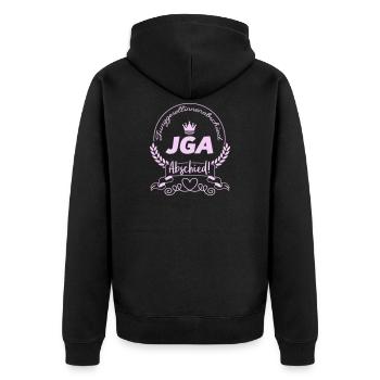 junggesellinnenabschied- - Unisex Premium Bio Zip Hoodie - Schwarz - Hinten - Nico (187cm)