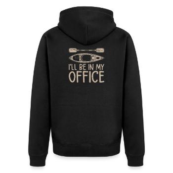 Je serai dans mon bureau - Kayakiste drôle - Veste à capuche bio Premium Unisexe - noir - Dos - Nico (187cm)