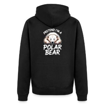 Polar Bear Sayings Polar Bears Funny Polar Bear Gift - Unisex Premium Organic Zip Hoodie - black - Back - Nico (187cm)