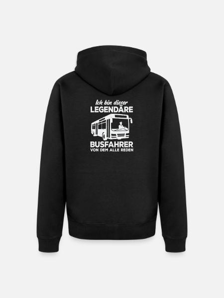 Linienbus Busfahrer Schulbus Busfahrerin Bus - Unisex Premium Bio Zip Hoodie - Schwarz