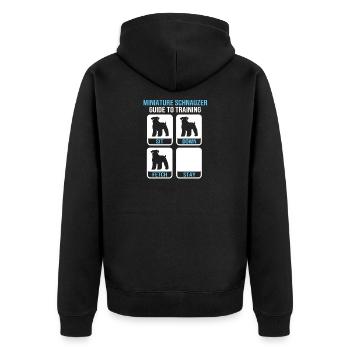 Zwergschnauzer - Unisex Premium Bio Zip Hoodie - Schwarz - Hinten - Nico (187cm)
