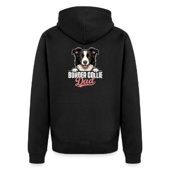 Border Collie Dad Sheepdog Agility Dog - Unisex Premium Organic Zip Hoodie - black - Back - Nico (187cm)
