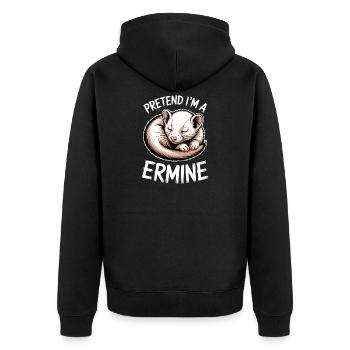 Dictons d’hermine Drôle d’hermine Cadeau drôle d’hermine - Veste à capuche bio Premium Unisexe - noir - Dos - Nico (187cm)