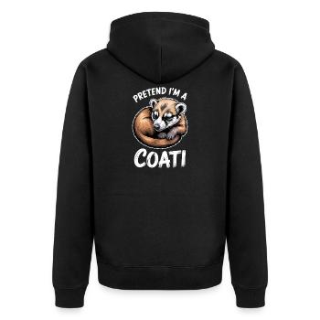 Coatis Sayings Funny Coatis Gift - Unisex Premium Organic Zip Hoodie - black - Back - Nico (187cm)