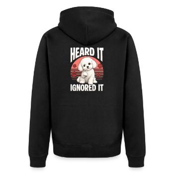 Bichon Frise Dog Breed - Unisex Premium Bio Zip Hoodie - Schwarz - Hinten - Nico (187cm)