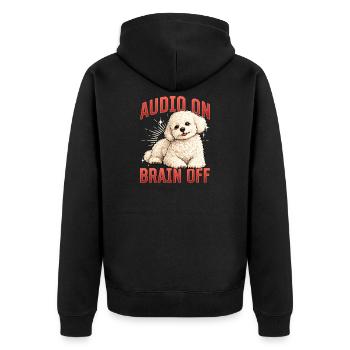 Bichon Frise Dog Breed - Unisex Premium Bio Zip Hoodie - Schwarz - Hinten - Nico (187cm)