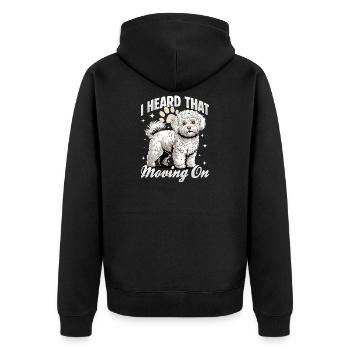 Bichon Frise Dog Breed - Unisex Premium Organic Zip Hoodie - black - Back - Nico (187cm)