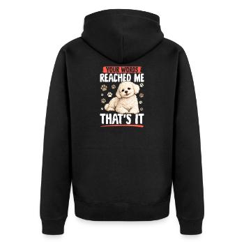 Race de chien Bichon Frisé - Veste à capuche bio Premium Unisexe - noir - Dos - Nico (187cm)