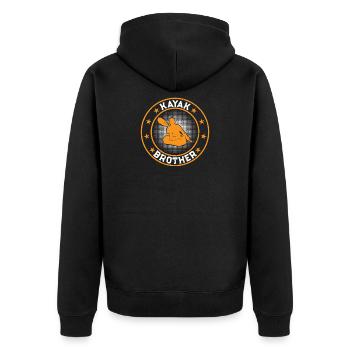 Kayak Brother Kayaking Brother Kayaker - Unisex Premium Organic Zip Hoodie - black - Back - Nico (187cm)
