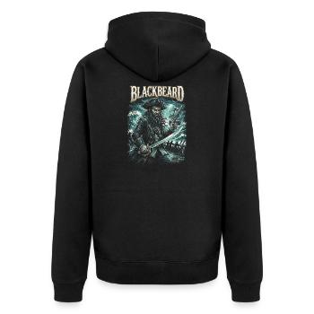 Barbe Noire Tempête de pirates - Veste à capuche bio Premium Unisexe - noir - Dos - Nico (187cm)