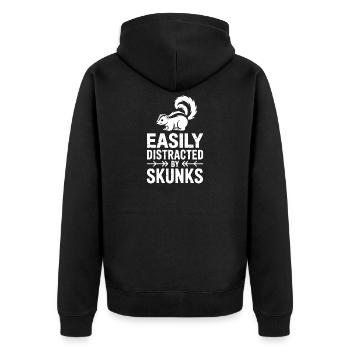 Stinktiere Sprüche Lustiges Stinktiere Geschenk - Unisex Premium Bio Zip Hoodie - Schwarz - Hinten - Nico (187cm)