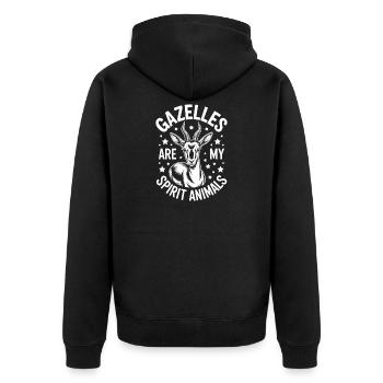 Gazelle Sayings Gazelles Funny Gazelle Gift - Unisex Premium Organic Zip Hoodie - black - Back - Nico (187cm)