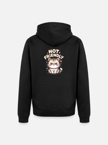 Not Friendly Introvert Antisocial Loner - Unisex Premium Organic Zip Hoodie - black