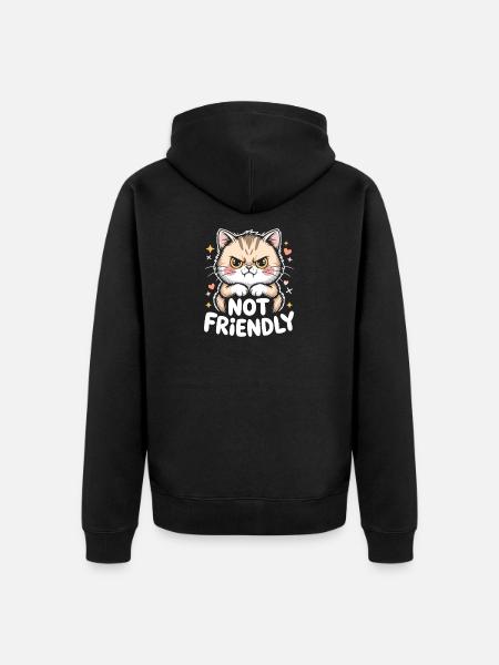 Not Friendly Introvert Antisocial Loner - Unisex Premium Organic Zip Hoodie - black