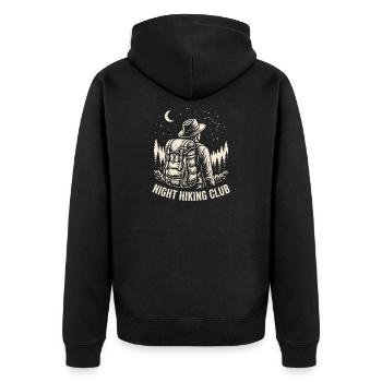 Club de randonnée nocturne - Aventure en plein air - Veste à capuche bio Premium Unisexe - noir - Dos - Nico (187cm)
