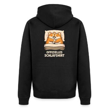 Offizielles Schlafshirt Fuchs Füchse - Unisex Premium Bio Zip Hoodie - Schwarz - Hinten - Nico (187cm)