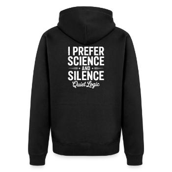 Logique silencieuse : science et silence - Veste à capuche bio Premium Unisexe - noir - Dos - Nico (187cm)