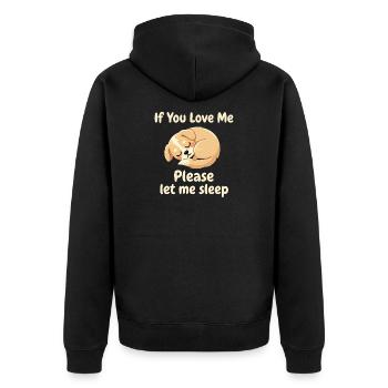 Chiot endormi, s’il te plaît, dors - Veste à capuche bio Premium Unisexe - noir - Dos - Nico (187cm)
