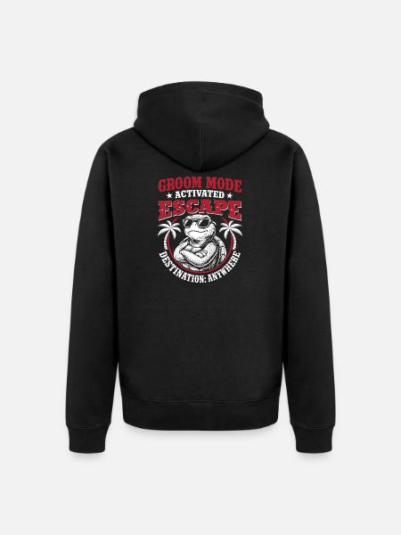 Groom Mode Escape Junggesellenabschied - Unisex Premium Bio Zip Hoodie - Schwarz