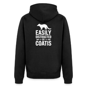 Coatis Sayings Funny Coatis Gift - Unisex Premium Organic Zip Hoodie - black - Back - Nico (187cm)