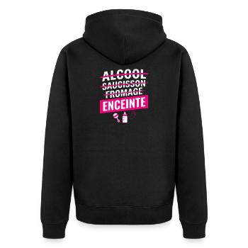 Humour Grossesse Fille Sans Alcool Fromage - Veste à capuche bio Premium Unisexe - noir - Dos - Nico (187cm)