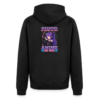 Anime et musique Chibi - Veste à capuche bio Premium Unisexe - noir - Dos - Nico (187cm)