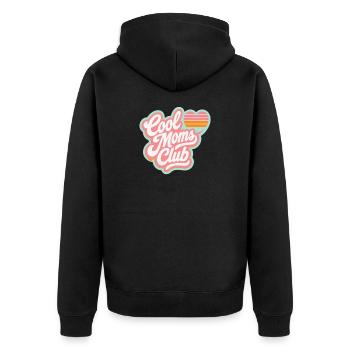 Cool Moms Club Herz - Unisex Premium Bio Zip Hoodie - Schwarz - Hinten - Nico (187cm)