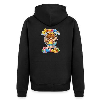 Summer Girl - Unisex Premium Bio Zip Hoodie - Schwarz - Hinten - Nico (187cm)