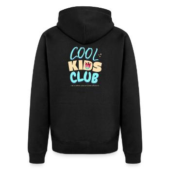 Logo du chat du Cool Kids Club - Veste à capuche bio Premium Unisexe - noir - Dos - Nico (187cm)