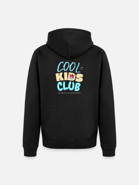 Cool Kids Club Cat Logo - Unisex Premium Organic Zip Hoodie - black