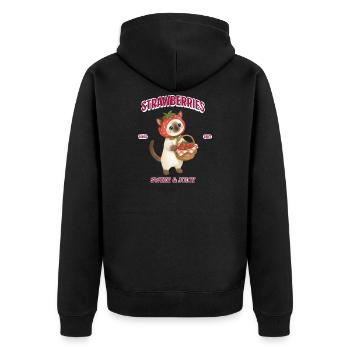 Porte-bonheur pour panier à la fraise - Veste à capuche bio Premium Unisexe - noir - Dos - Nico (187cm)