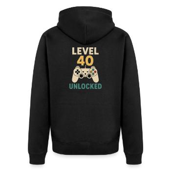 Contrôleur débloqué niveau 40 - Veste à capuche bio Premium Unisexe - noir - Dos - Nico (187cm)