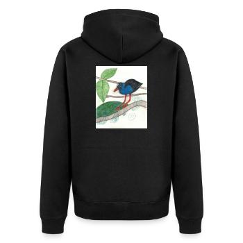 Bronzesultanshuhn - Unisex Premium Bio Zip Hoodie - Schwarz - Hinten - Nico (187cm)