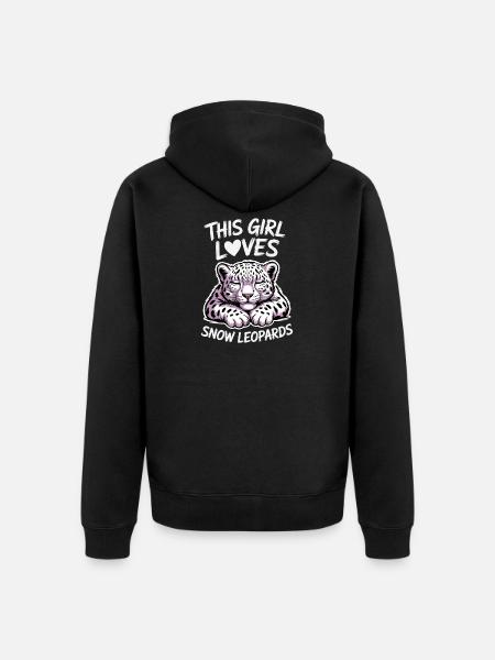 Schneeleopard Sprüche Süßes Schneeleopard Geschenk - Unisex Premium Bio Zip Hoodie - Schwarz