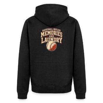Baseball Mother, Softball Mother, White Pants, - Unisex Premium Organic Zip Hoodie - black - Back - Nico (187cm)