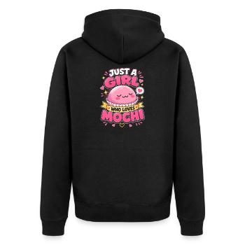 Une seule fille aime le mochi - Veste à capuche bio Premium Unisexe - noir - Dos - Nico (187cm)