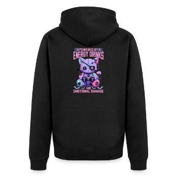 Pastel Goth Soft Goth Gaming Gamer - Unisex Premium Organic Zip Hoodie - black - Back - Nico (187cm)