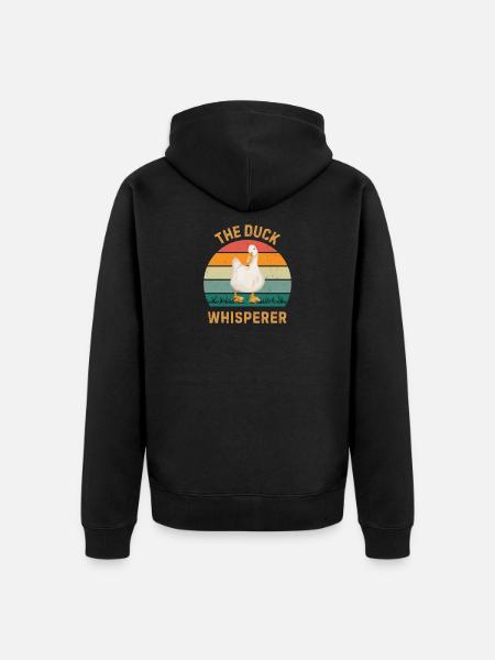 Duck Whisperer Funny Duck Lover Gift - Unisex Premium Organic Zip Hoodie - black