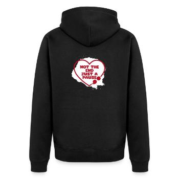 Semi Colon Just Pause Semicolon - Unisex Premium Organic Zip Hoodie - black - Back - Nico (187cm)