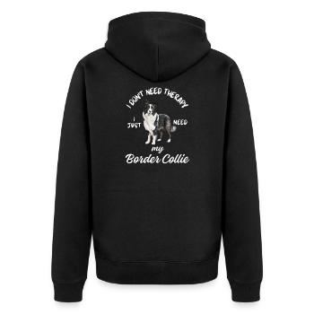 Thérapie Border Collie - Veste à capuche bio Premium Unisexe - noir - Dos - Nico (187cm)
