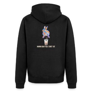 Bubble Tea Boba Drôle de Lapin mignon - Veste à capuche bio Premium Unisexe - noir - Dos - Nico (187cm)