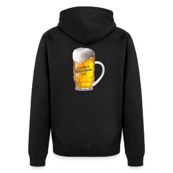 Lecker Bierchen Club - Bier Bierglas Biertrinker - Unisex Premium Bio Zip Hoodie - Schwarz - Hinten - Nico (187cm)