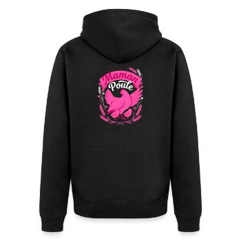 Maman Poule Mignonne Rose Fête des Mères - Veste à capuche bio Premium Unisexe - noir - Dos - Nico (187cm)