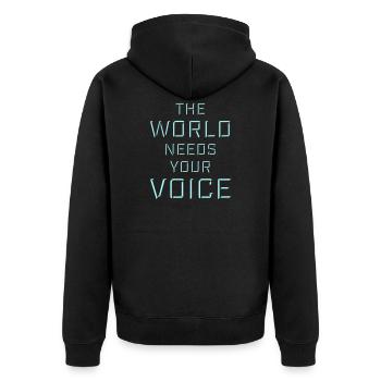 Always Remember Why You Started Motivation Spruch - Unisex Premium Bio Zip Hoodie - Schwarz - Hinten - Nico (187cm)