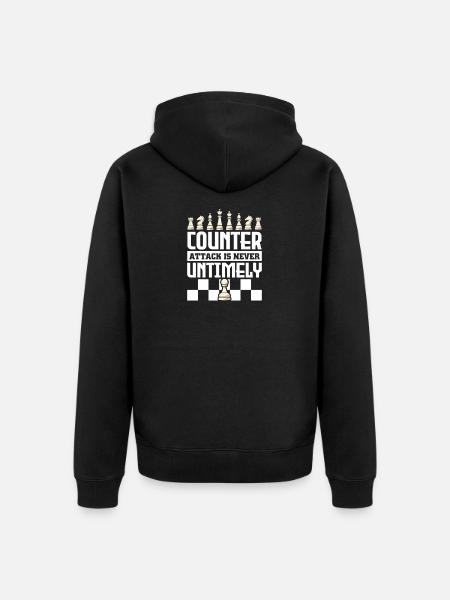Chess Chess Player Chessboard - Unisex Premium Organic Zip Hoodie - black