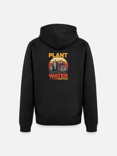 Plant Water Edition Industrial - Unisex Premium Organic Zip Hoodie - black