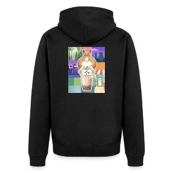 Bubble Tea Boba Drôle de Lapin mignon - Veste à capuche bio Premium Unisexe - noir - Dos - Nico (187cm)