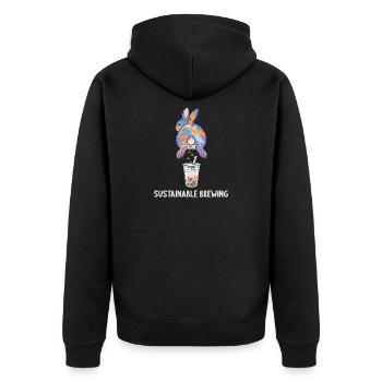 Bubble Tea Boba Drôle de Lapin mignon - Veste à capuche bio Premium Unisexe - noir - Dos - Nico (187cm)