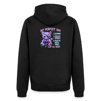 Pastel Goth Soft Goth Gaming Gamer - Unisex Premium Organic Zip Hoodie - black - Back - Nico (187cm)